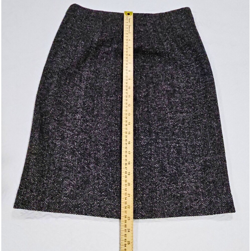 Chadwick's Women’s Herringbone Tweed Pencil Skirt Lined Gray Black Size 6
